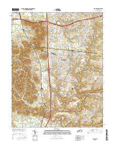 Brooks Kentucky Current topographic map, 1:24000 scale, 7.5 X 7.5 Minute, Year 2016