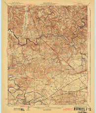 Brownsville Kentucky Historical topographic map, 1:62500 scale, 15 X 15 Minute, Year 1923