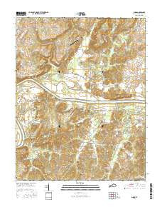 Burna Kentucky Current topographic map, 1:24000 scale, 7.5 X 7.5 Minute, Year 2016