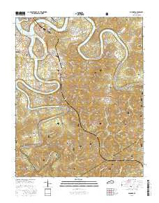 Burnside Kentucky Current topographic map, 1:24000 scale, 7.5 X 7.5 Minute, Year 2016