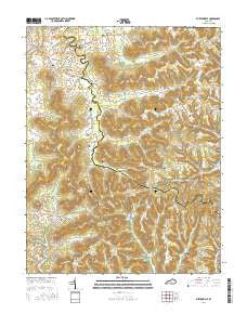 Burtonville Kentucky Current topographic map, 1:24000 scale, 7.5 X 7.5 Minute, Year 2016