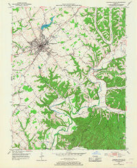 Campbellsville Kentucky Historical topographic map, 1:24000 scale, 7.5 X 7.5 Minute, Year 1953