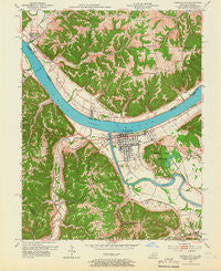 Carrollton Kentucky Historical topographic map, 1:24000 scale, 7.5 X 7.5 Minute, Year 1953