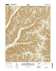 Clementsville Kentucky Current topographic map, 1:24000 scale, 7.5 X 7.5 Minute, Year 2016