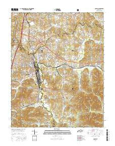 Corbin Kentucky Current topographic map, 1:24000 scale, 7.5 X 7.5 Minute, Year 2016