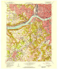 Covington Kentucky Historical topographic map, 1:24000 scale, 7.5 X 7.5 Minute, Year 1955