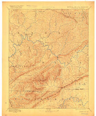 Cumberland Gap Kentucky Historical topographic map, 1:125000 scale, 30 X 30 Minute, Year 1891