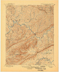 Cumberland Gap Kentucky Historical topographic map, 1:125000 scale, 30 X 30 Minute, Year 1891