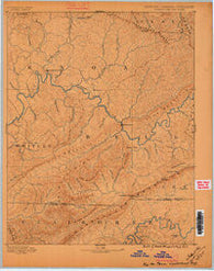 Cumberland Gap Kentucky Historical topographic map, 1:125000 scale, 30 X 30 Minute, Year 1886