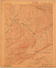 Cumberland Gap Kentucky Historical topographic map, 1:125000 scale, 30 X 30 Minute, Year 1888