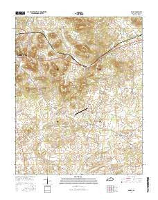 Dennis Kentucky Current topographic map, 1:24000 scale, 7.5 X 7.5 Minute, Year 2016
