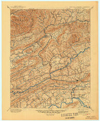 Estillville Virginia Historical topographic map, 1:125000 scale, 30 X 30 Minute, Year 1894