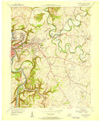 Frankfort East Kentucky Historical topographic map, 1:24000 scale, 7.5 X 7.5 Minute, Year 1953