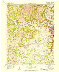 Frankfort West Kentucky Historical topographic map, 1:24000 scale, 7.5 X 7.5 Minute, Year 1953