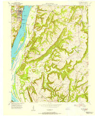 Golconda Illinois Historical topographic map, 1:24000 scale, 7.5 X 7.5 Minute, Year 1954