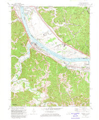 Greenup Kentucky Historical topographic map, 1:24000 scale, 7.5 X 7.5 Minute, Year 1972