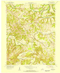 Gresham Kentucky Historical topographic map, 1:24000 scale, 7.5 X 7.5 Minute, Year 1953
