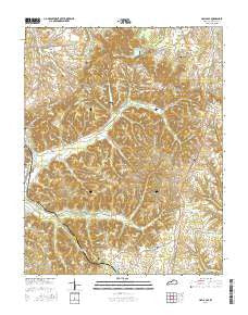 Halls Gap Kentucky Current topographic map, 1:24000 scale, 7.5 X 7.5 Minute, Year 2016