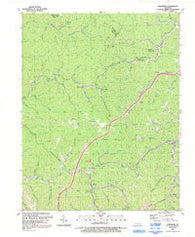 Handshoe Kentucky Historical topographic map, 1:24000 scale, 7.5 X 7.5 Minute, Year 1992