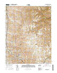 Harrodsburg Kentucky Current topographic map, 1:24000 scale, 7.5 X 7.5 Minute, Year 2016