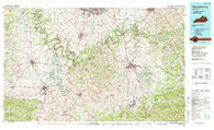 Harrodsburg Kentucky Historical topographic map, 1:100000 scale, 30 X 60 Minute, Year 1991
