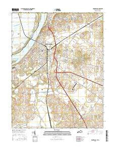 Henderson Kentucky Current topographic map, 1:24000 scale, 7.5 X 7.5 Minute, Year 2016