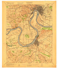 Henderson Kentucky Historical topographic map, 1:62500 scale, 15 X 15 Minute, Year 1916