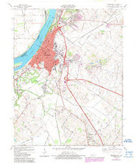 Henderson Kentucky Historical topographic map, 1:24000 scale, 7.5 X 7.5 Minute, Year 1971