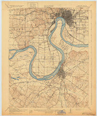 Henderson Kentucky Historical topographic map, 1:62500 scale, 15 X 15 Minute, Year 1916