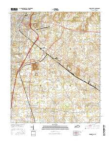 Hopkinsville Kentucky Current topographic map, 1:24000 scale, 7.5 X 7.5 Minute, Year 2016