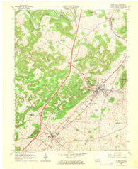 Horse Cave Kentucky Historical topographic map, 1:24000 scale, 7.5 X 7.5 Minute, Year 1966