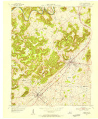 Horse Cave Kentucky Historical topographic map, 1:24000 scale, 7.5 X 7.5 Minute, Year 1954