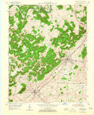 Horse Cave Kentucky Historical topographic map, 1:24000 scale, 7.5 X 7.5 Minute, Year 1954