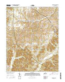Hustonville Kentucky Current topographic map, 1:24000 scale, 7.5 X 7.5 Minute, Year 2016