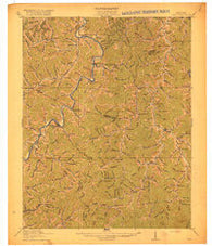 Inez Kentucky Historical topographic map, 1:62500 scale, 15 X 15 Minute, Year 1916