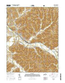 Irvine Kentucky Current topographic map, 1:24000 scale, 7.5 X 7.5 Minute, Year 2016