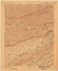 Jonesville Kentucky Historical topographic map, 1:125000 scale, 30 X 30 Minute, Year 1891