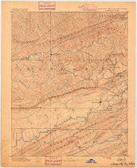 Jonesville Kentucky Historical topographic map, 1:125000 scale, 30 X 30 Minute, Year 1891