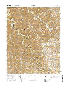 Kirksville Kentucky Current topographic map, 1:24000 scale, 7.5 X 7.5 Minute, Year 2016