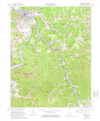 Louisa Kentucky Historical topographic map, 1:24000 scale, 7.5 X 7.5 Minute, Year 1971