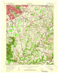 Louisville Kentucky Historical topographic map, 1:62500 scale, 15 X 15 Minute, Year 1951