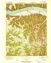 Madison East Indiana Historical topographic map, 1:24000 scale, 7.5 X 7.5 Minute, Year 1953