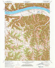 Madison East Indiana Historical topographic map, 1:24000 scale, 7.5 X 7.5 Minute, Year 1971
