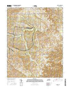Moberly Kentucky Current topographic map, 1:24000 scale, 7.5 X 7.5 Minute, Year 2016