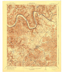 Monticello Kentucky Historical topographic map, 1:62500 scale, 15 X 15 Minute, Year 1914