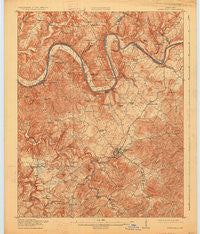 Monticello Kentucky Historical topographic map, 1:62500 scale, 15 X 15 Minute, Year 1914