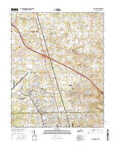 Oak Grove Kentucky Current topographic map, 1:24000 scale, 7.5 X 7.5 Minute, Year 2016