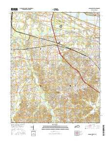 Paducah West Kentucky Current topographic map, 1:24000 scale, 7.5 X 7.5 Minute, Year 2016