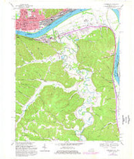 Portsmouth Ohio Historical topographic map, 1:24000 scale, 7.5 X 7.5 Minute, Year 1968