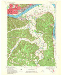 Portsmouth Ohio Historical topographic map, 1:24000 scale, 7.5 X 7.5 Minute, Year 1968
